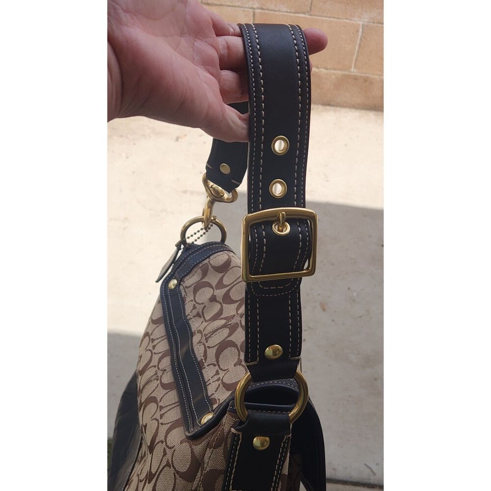 Coach Medium F12857 Vintage Ali Beige & Brown Signature C Turn Lock Shoulder Bag - Picture 5 of 11